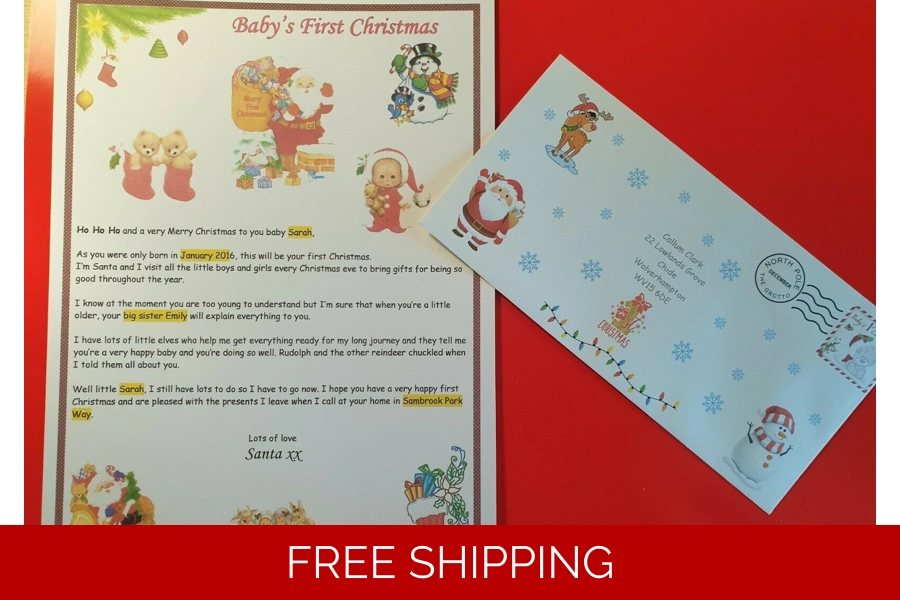 Baby's First Christmas - Personalised Letter from Santa